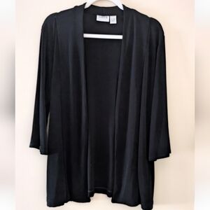 Chico's Classic Black Travelers Drape Cardigan ~ Sz 2